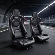 Universal Pair Reclinable Pvc Leather Sport Racing Seats Wslider Leftright Universal Pair Reclinable Pvc Leather Sport Racing Seats Wslider Leftright