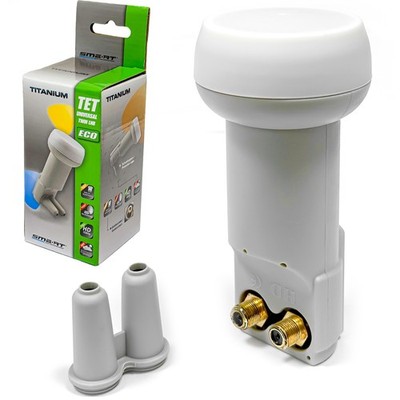 Twin LNB Smart Titanium 2 x Teilnehmer ECO SAT Universal LNC LMB 0,1dB HDTV 4K 