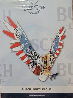 Busch Light Eagle 3D Beer Deer Cardboard Mount Wall Art Man Cave Decor Bar Drink