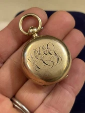 Antique 9ct Gold Filled Cased Sovereign Coin Case Holder Fob Dennison