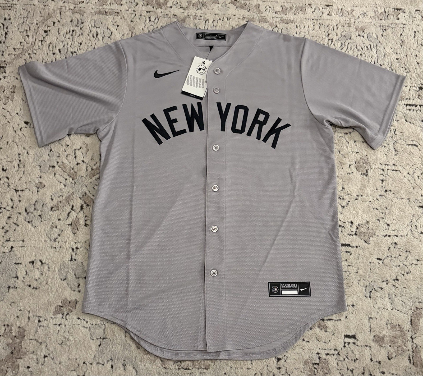 Nike Authentic New York Yankees MLB Baseball Gray Jersey Men’s Sz: Medium
