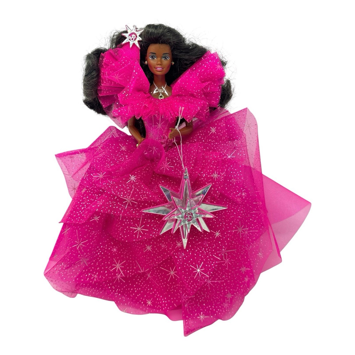 90s Mattel Happy Holidays Holiday Barbie Doll 1990 Pink Silver