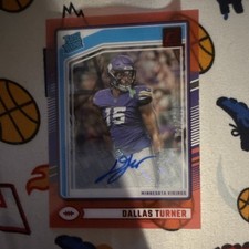 Panini 2024 Clearly Donruss Rated Rookie Autograph Dallas Turner Vikings #63