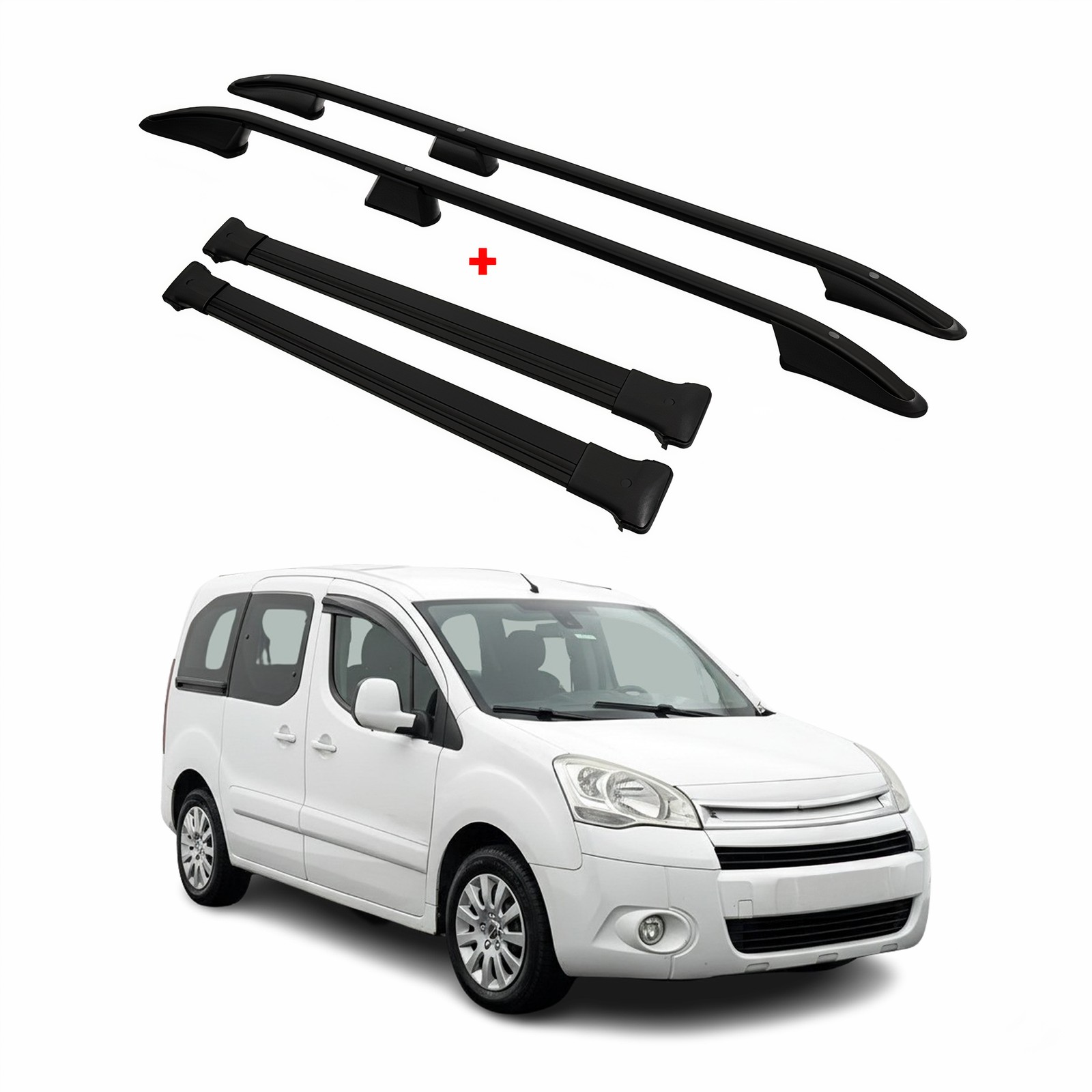 Barres de toit Berlingo 2008-2018 en aluminium profilé noir
