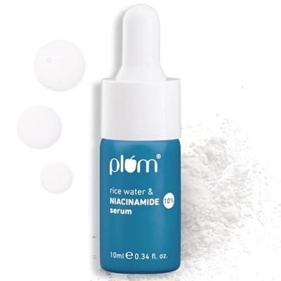 Plum 10% Niacinamide Face Serum Rice Water Clear Bright Skin 10ml