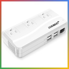 200W Power Inverter DC 12V to 110V AC Inverter with 4.2A 4-Port USB Car Adapter