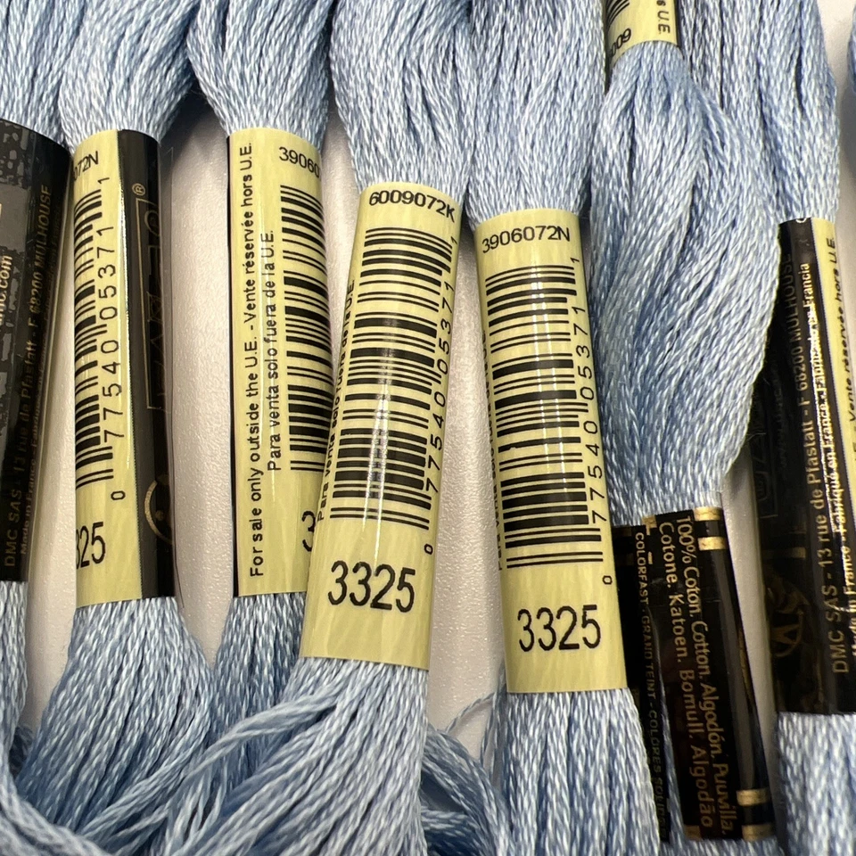 12 PACK - 3325 DMC 6-Strand Embroidery Cotton 8.7yd-Very Light Blue BRAND NEW - Image 2 of 3