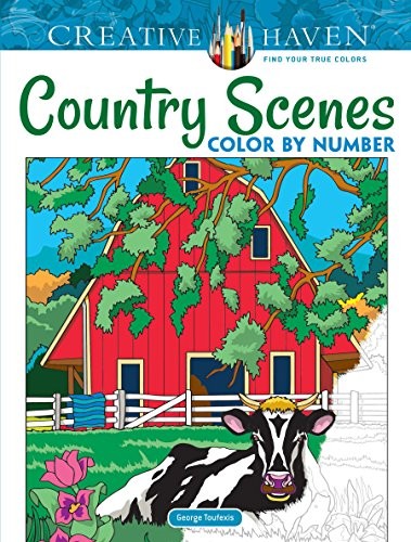 Creative Haven Country Scenes Color by Number (Adult Coloring). Toufexis** - Image 2