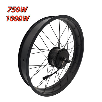 Bafang 48V 750/1000W Front Hub Motor Fat Wheel 20/24/26*4.0''inch Dropout 135mm
