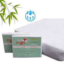 Rayon Baby Crib Mattress Protector - Waterproof Breathable Cooling Fitted Mat...