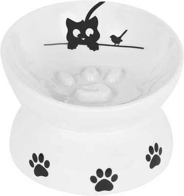 Raised Cat Bowl Elevated Cat Bowl Ceramic Cat Food Dish - Small