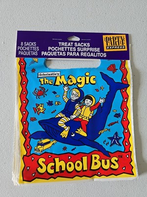 VTG 1994 Party Express Magic School Bus Birthday Treat Sacks 8ct NOS Hallmark...