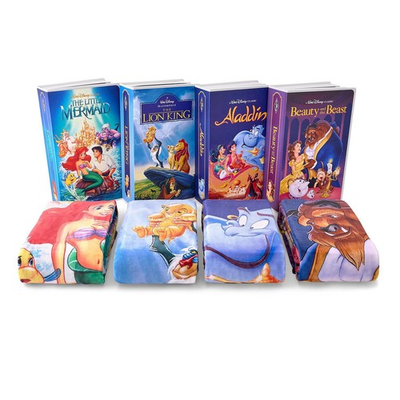 #ad Disney Classic VHS Boxed Silk Touch Throw 50quot; × 70quot; COMPLETE SET OF 4 $199.99