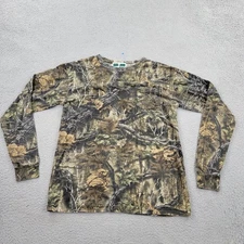 Game Hunter Shirt Mens Medium VTG Realtree Camo Leaves Bark Pocket Long Sleeve