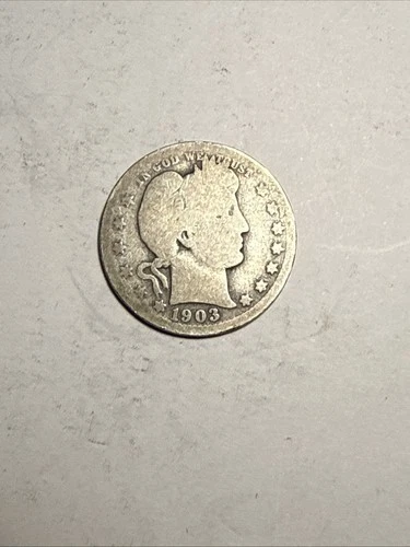 1903-O Barber Quarter, 90% Silver Over 100 years Old As Shown