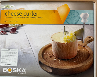 BOSKA Geneva Cheese Curler Wood & Stainless Steel Charcuterie Holland Opened Box