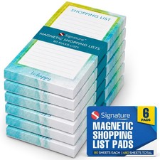 4-6 Magnetic Shopping List Pad 80 Page Notepad Fridge Memo Meal Planner Tear Off