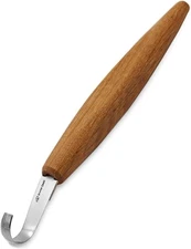 BeaverCraft Double Bevel Spoon Carving Hook Knife with Oak Handle