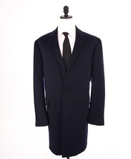 1,295 LORO PIANA - Navy Wool/Cashmere "FAVOLA" Overcoat - 48R