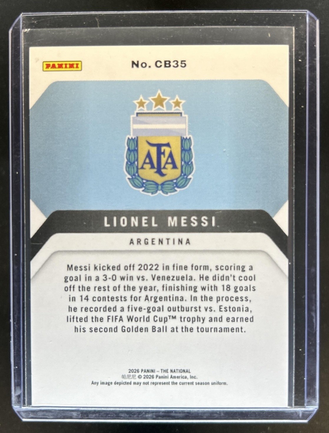 2026 Panini National NSCC Lionel Messi Case Breaker Racers #/49 view 2
