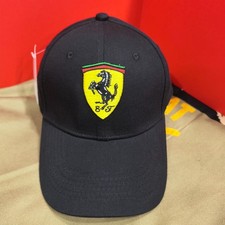 Ferrari Black Baseball Cap with Embroidered Shield Logo