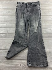 Pilcro and the Letterpress Women Jeans 31 Black Wash High-Rise Flare Faded Black