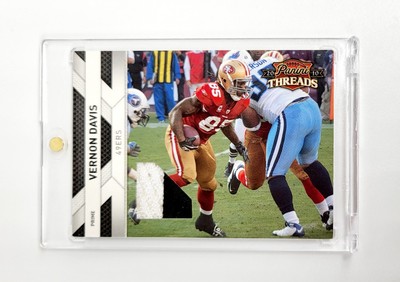 MINT #/50 GAME USED JERSEY PATCH 2010 Threads Vernon Davis SAN FRANCISCO 49ERS 