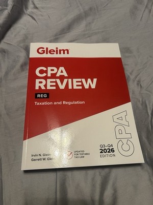 Gleim CPA Review 2026 Ed. Regulation (REG) Q3/Q4 Updates New In Box