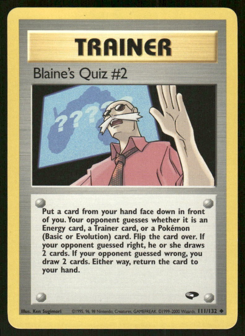Pokemon Tcg Blaine's Quiz #2 #111 Pokemon Gym Challenge LP