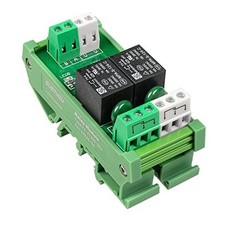 Relay Board, Relay Module DIN Rail Mount 24V DC/AC, Interface 2 Channel 1 SPDT
