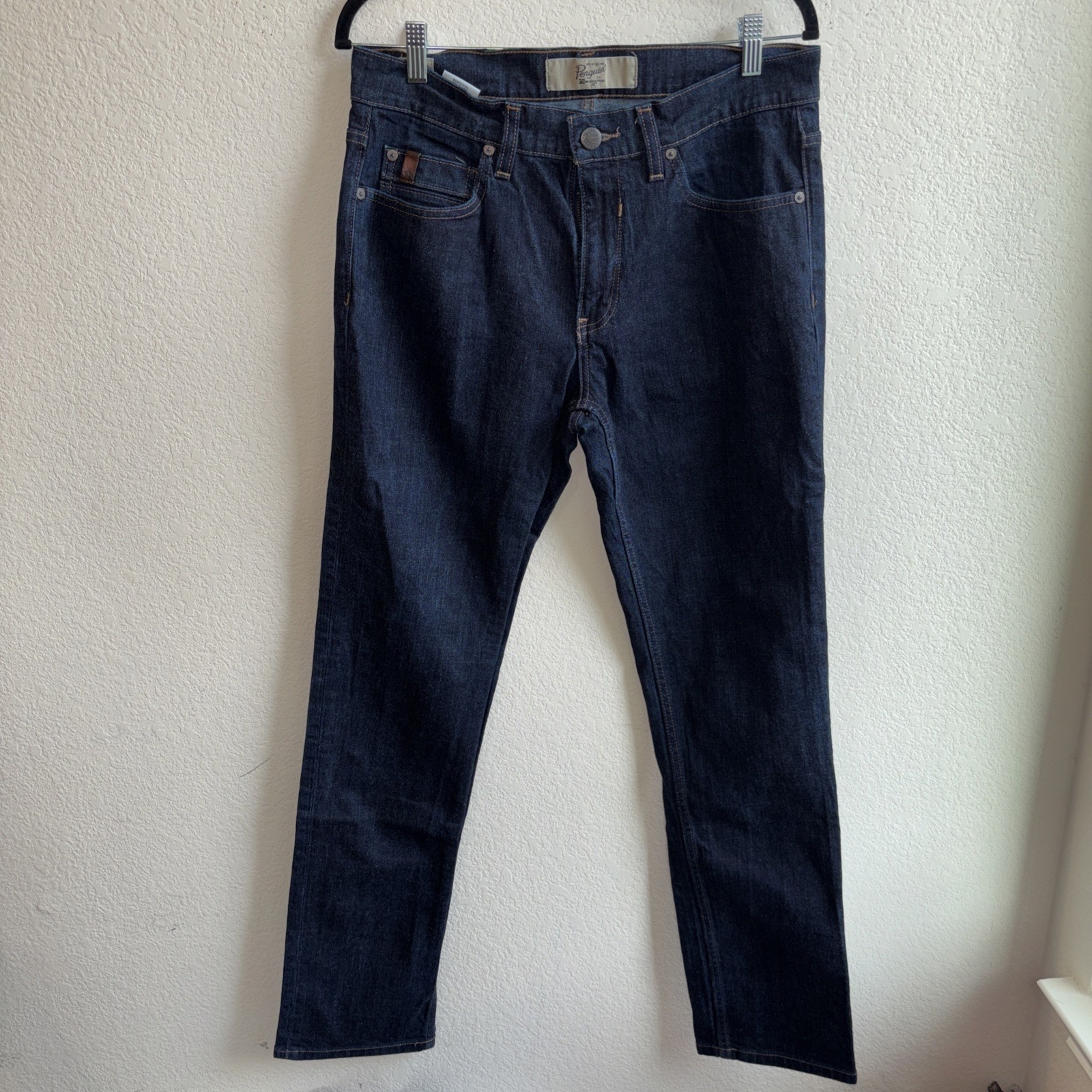 Original Penguin Straight Leg Denim Dark Black Wash Jeans Di