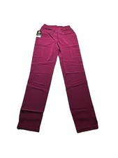 Dickies Medical Riveting Scrub Pants Womens Small Tall Wine Cargo Stretch NWT