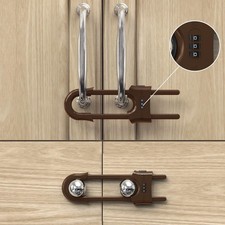 4 PACK Child Proof Sliding Cabinet Door Code Locks Baby Safety Cupboard Locks...