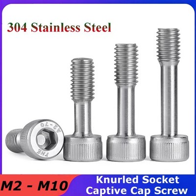 M2,2.5,3,4,5,6,8,10 A2 Stainless Knurled Socket Captive Cap Screw Hex Allen Bolt