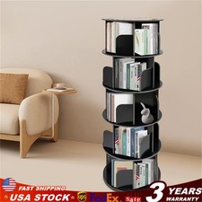 360  Rotating Bookshelf 5-Tier Bookcase Storage Shelf /Freestanding Display Rack