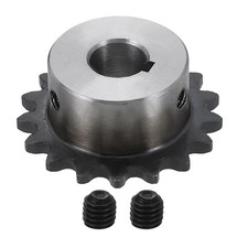 #25 Chain Roller Sprocket 10mm Bore 37.5mm OD, 17 Tooth with 3x1.4mm Keyway