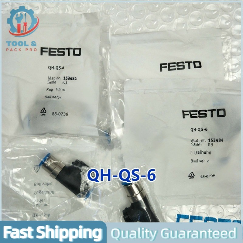 QH QS 6 1 Pcs FESTO QH-QS-6 153484 Ball Valve # New