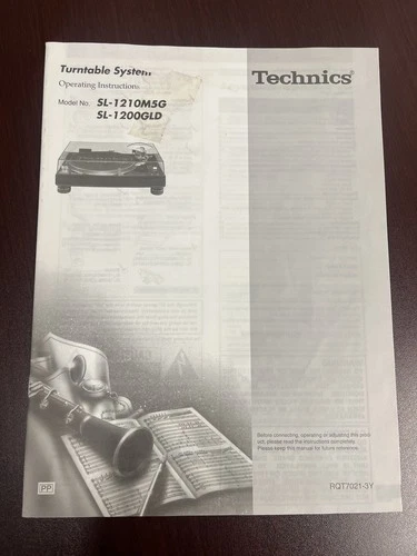 Technics Operating Instructions Manual SL-1210 M5G SL-1200 GLD Turntable System