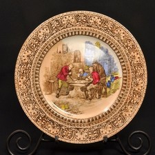Royal Doulton Dinner Plate Tavern 5 Men Checkers Transferware Hand Painted 1939