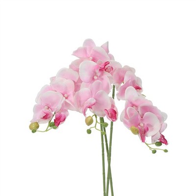 3 Stück Orchideen Stängel 31'' 7 Köpfe Phalaenopsis Seide hellrosa