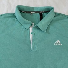 Adidas Golf Polo Mens XL Shirt Mint Green Short Sleeve Logo Performance Stretch
