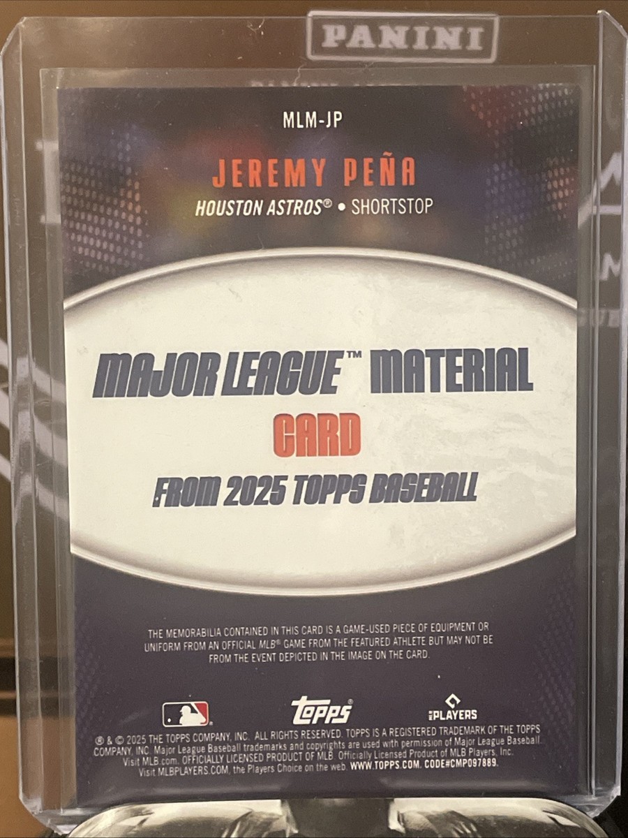 ☆★H.A.M★☆ 　TOPPS DYNASTY JEREMY PENA 2025 Topps Series 1 MLM-JP JEREMY PENA Major League