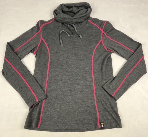 Icebreaker x Cabelas Merino Wool Knit Sweater Womens M Gray Turtle High Neck