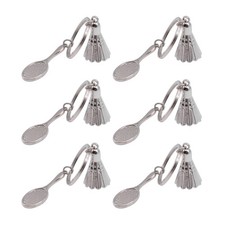 6x Car Key Chain Badminton Keychain Ornaments Sport Keyrings Bag Decorations