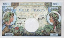 FRANCE  Billet de 1000 francs Commerce et Industrie SPECIMEN