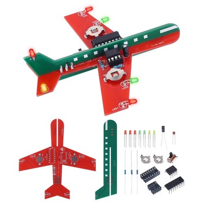ICSTATION DIY Airplane Soldering Practice Kit, 3 Color LED Flashing Light Ele...