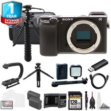 Sony Alpha a6100 Mirrorless Camera Black 128GB ExtBatt 1YrWarranty-ULTIMATE Kit