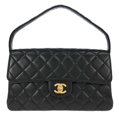 Chanel Black Lambskin Double Sided Classic Flap Handbag 196962
