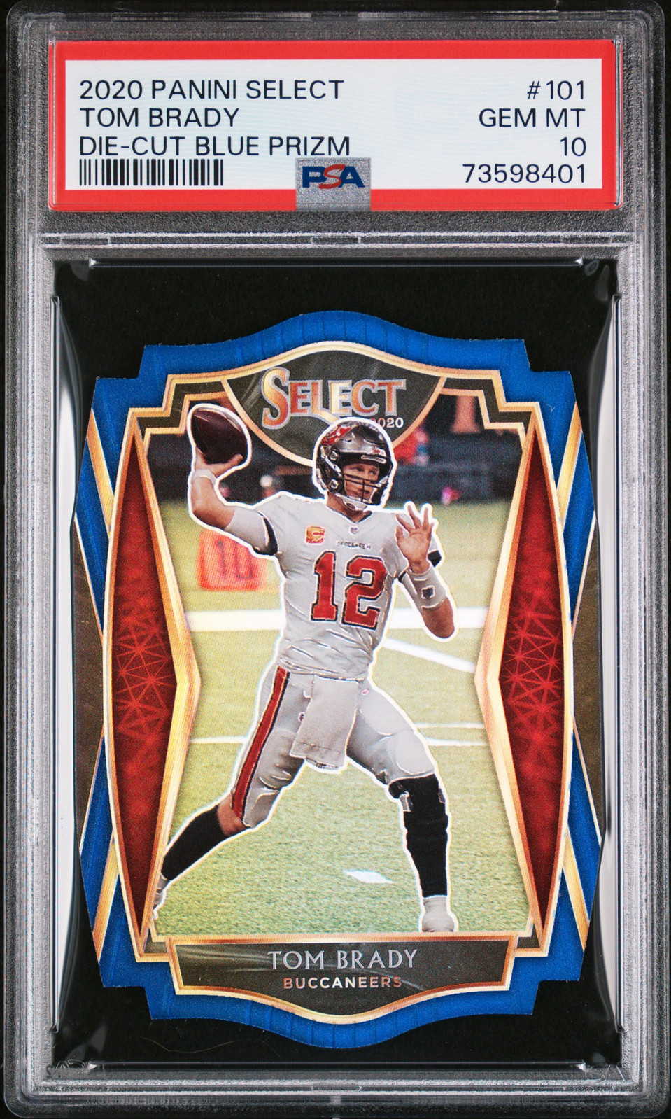 2020 PANINI SELECT DIE-CUT BLUE PRIZM #101 TOM BRADY PSA 10