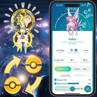 Pokémon Trade Go Shiny Palkia Origin Formed Moveset Spacial...